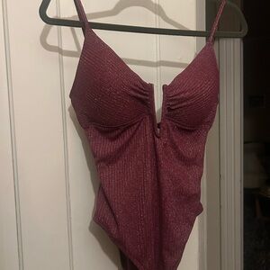 Bar III Sparkling Maroon Swimsuit